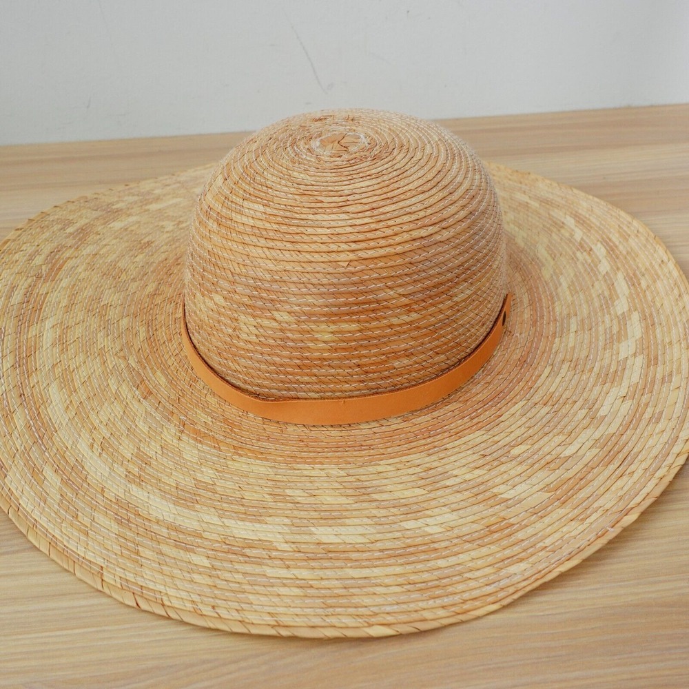 Wide Brim Straw Hat Neutral Tan Summer Chumash Floppy Holiday NIPOMO MEXICO